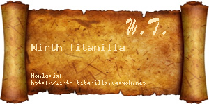Wirth Titanilla névjegykártya